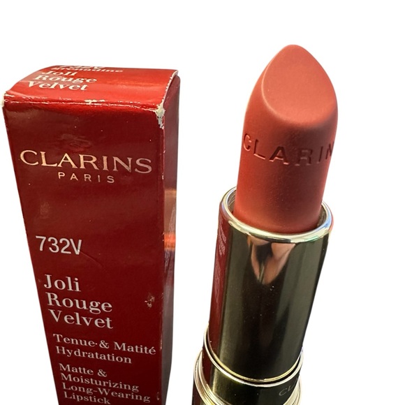 CLARINS 732V Grenadine Joli Rouge Velvet Long Wearing Lipstick NIB - Picture 6 of 9